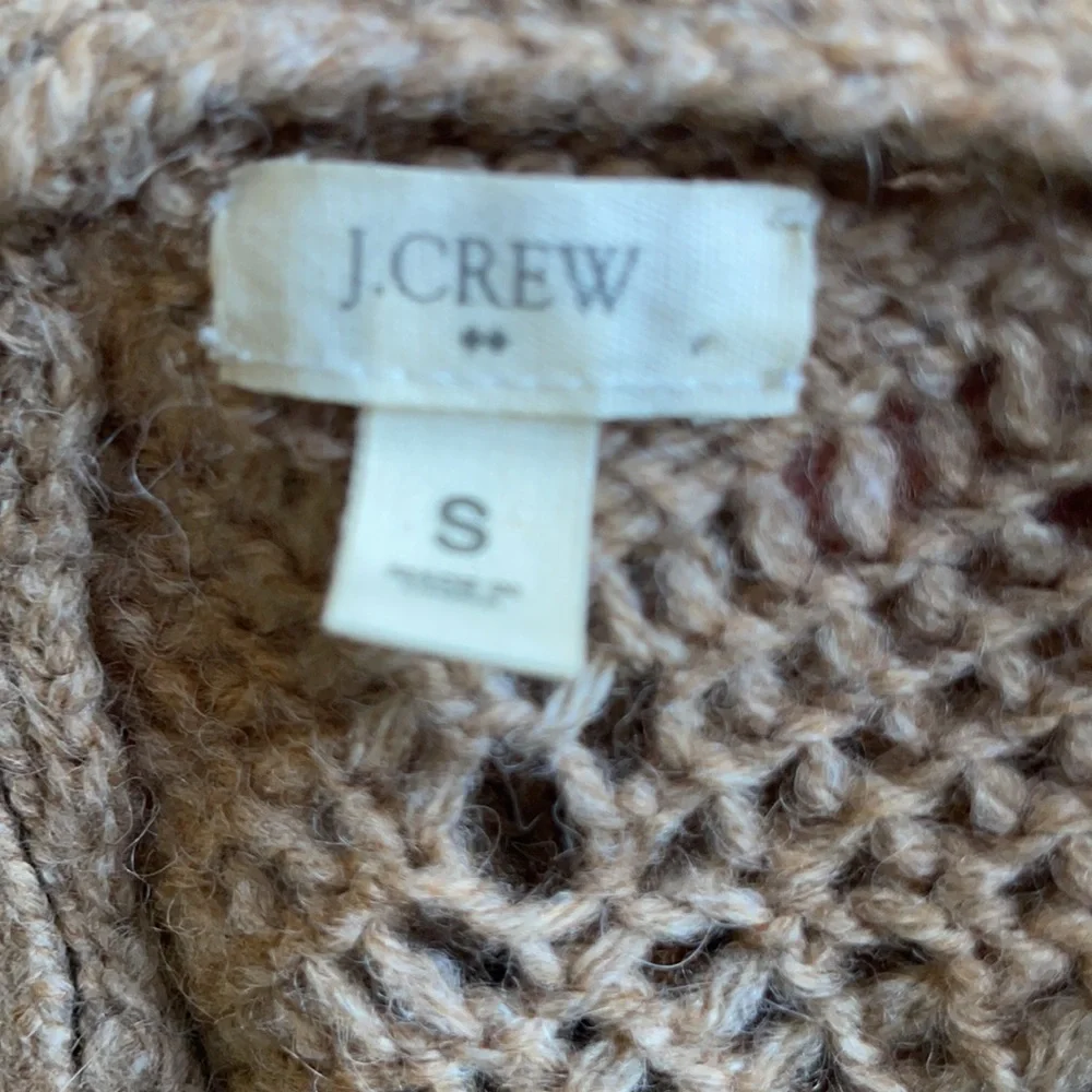 J. Crew camel colored open weave sweater sz S